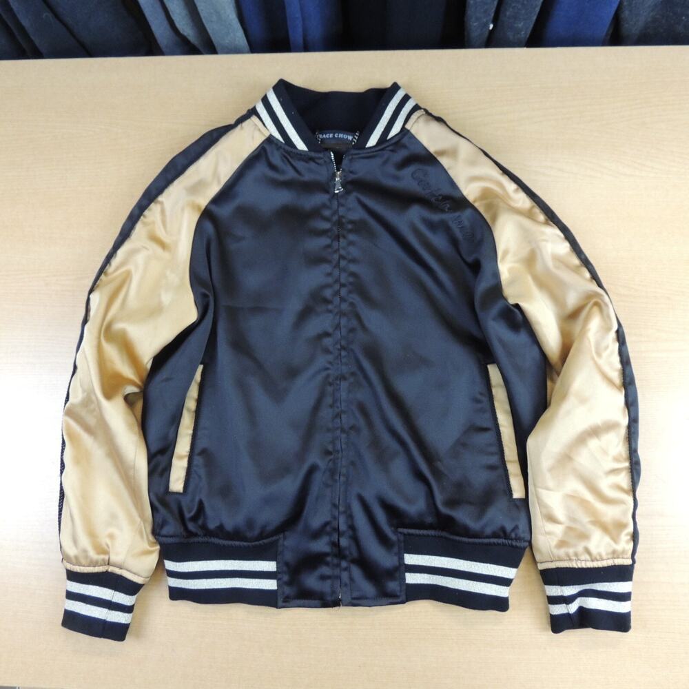 Grace Chow Women Black embroidered Bomber Size Small